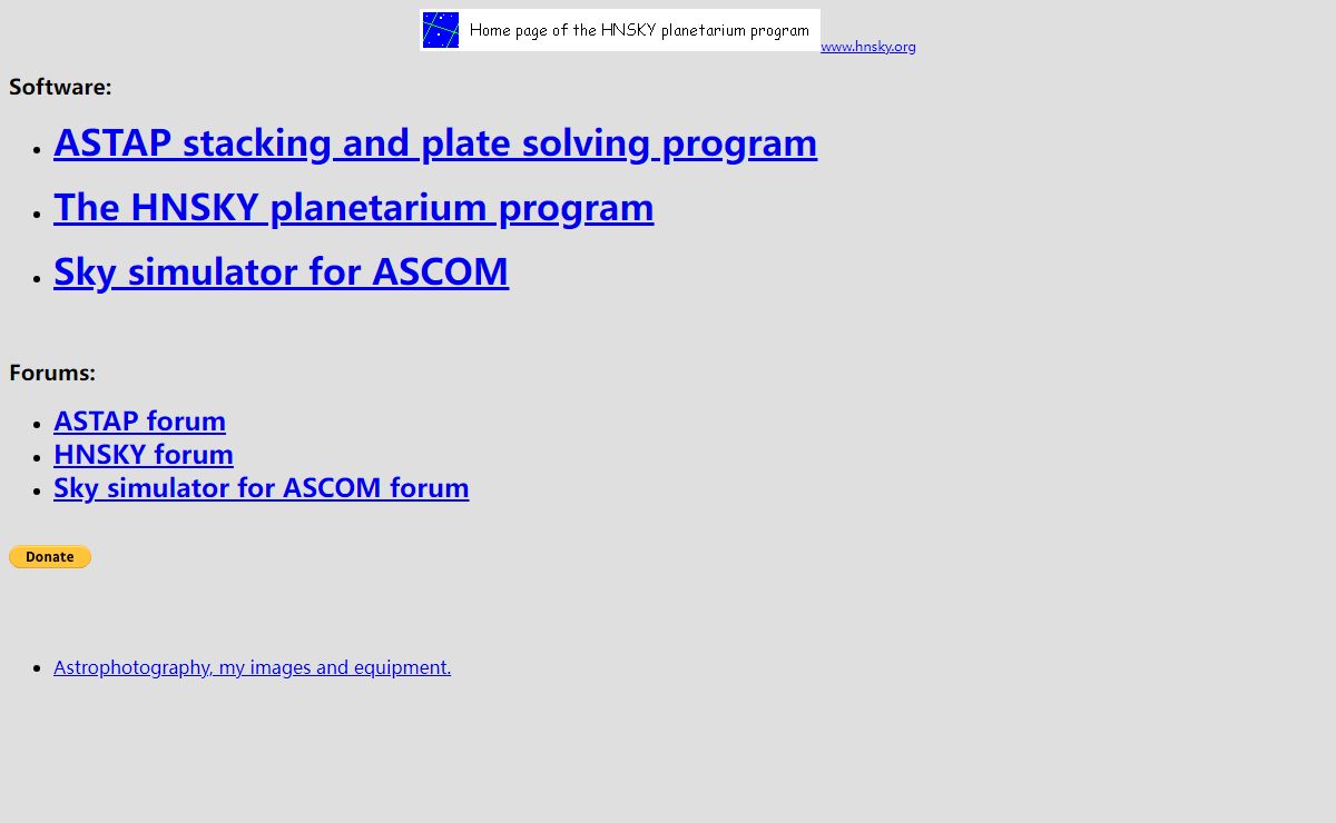 ASTAP & HNSKY programs