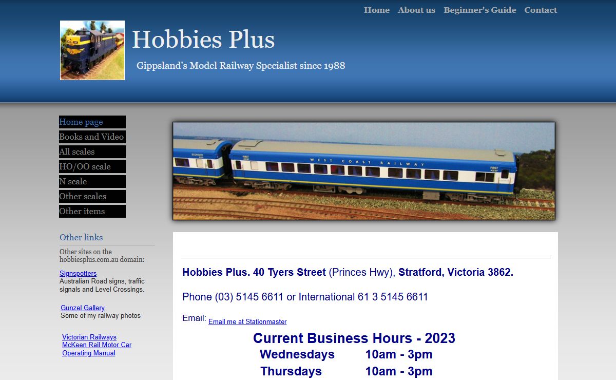 Hobbies Plus - home page