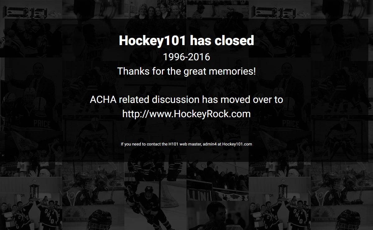Hockey101 is closed