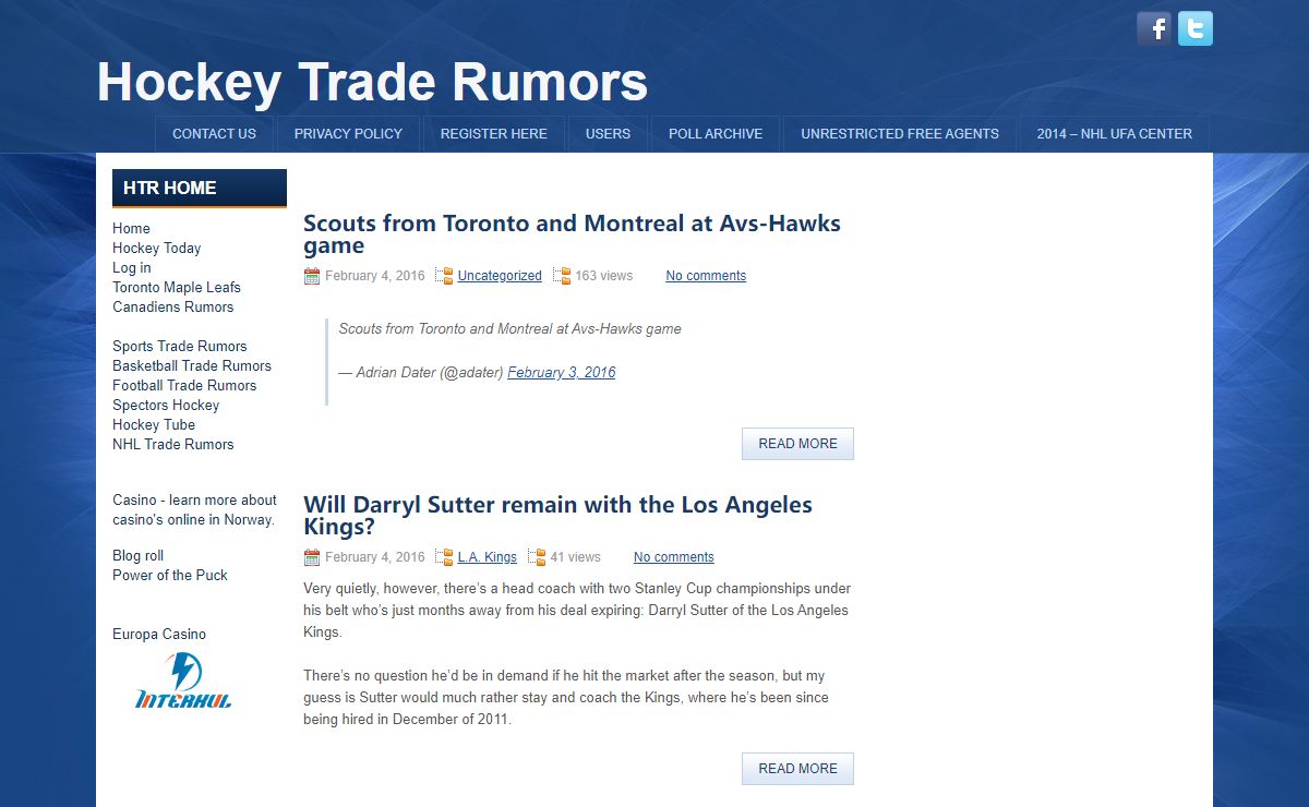 NHL Hockey Trade Rumors