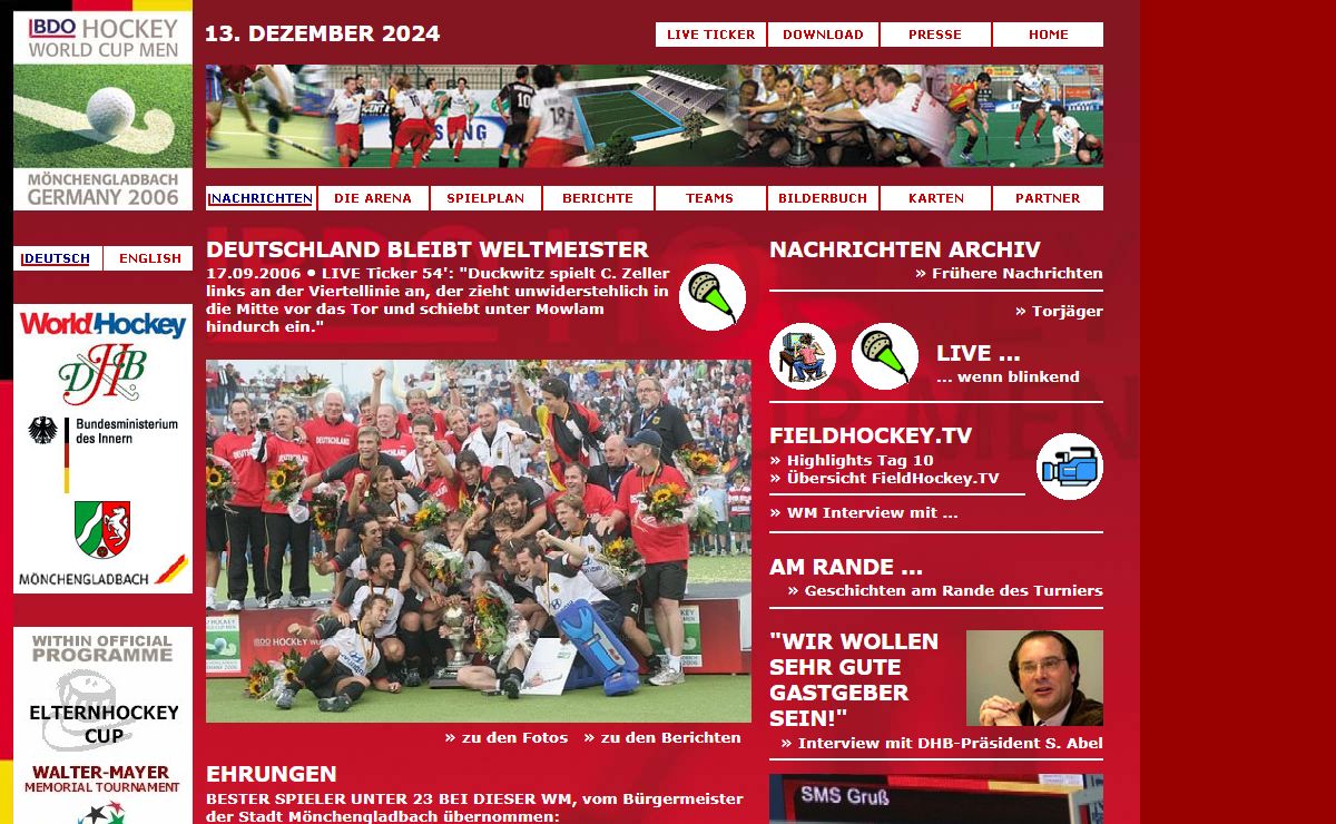 BDO Hockey World Cup Men
