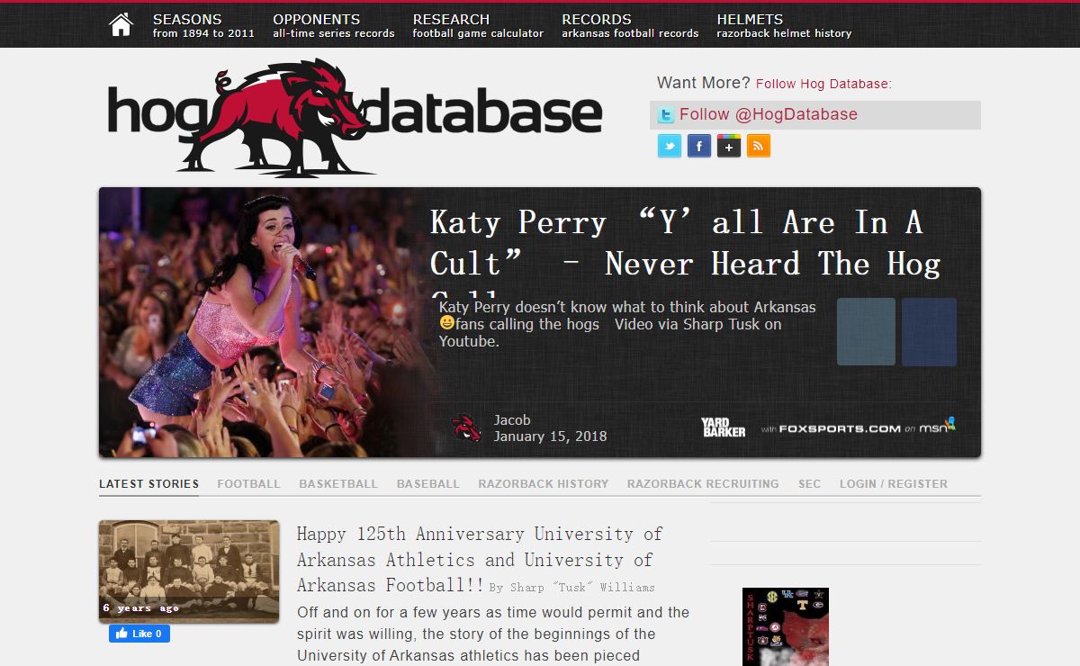 Hog Database: Arkansas Razorback History, Stats, Records, News and Opinions