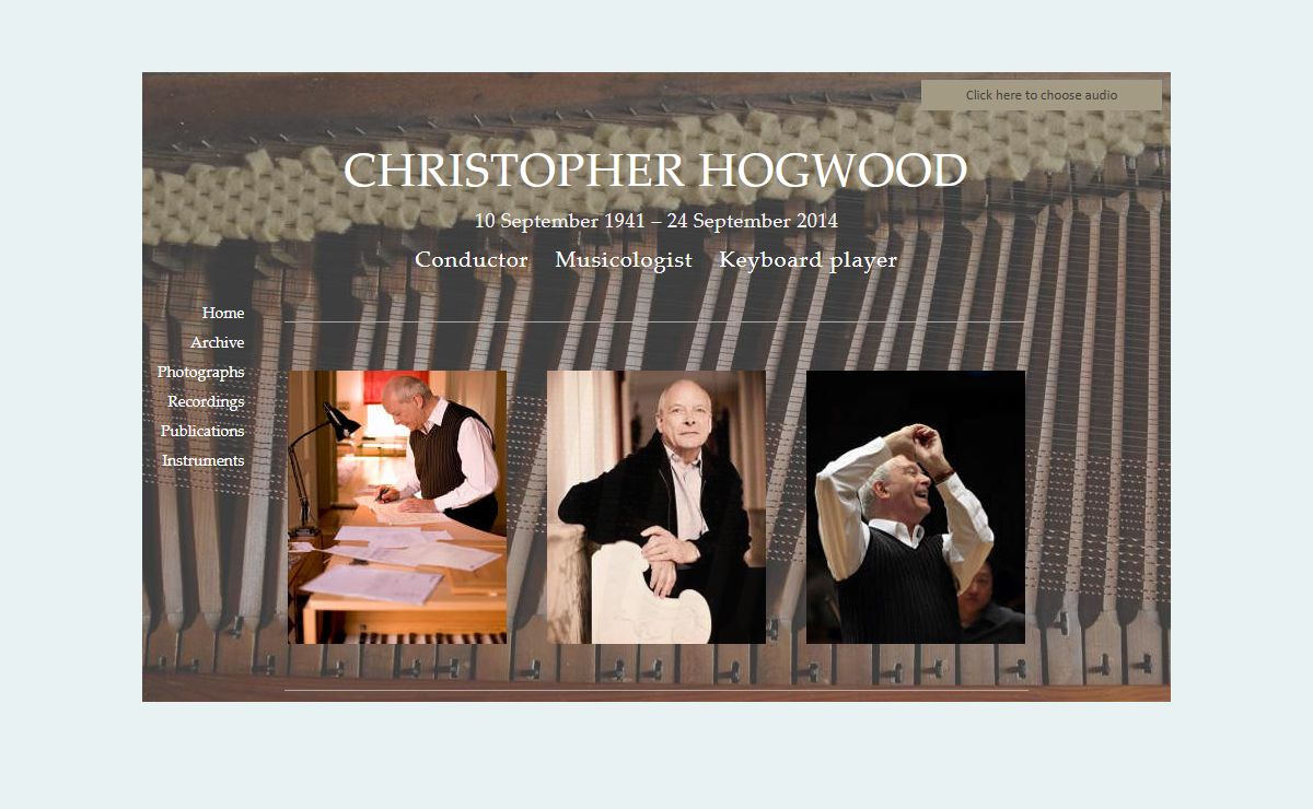 Christopher Hogwood:: Conductor, Musicologist, Keyboard player