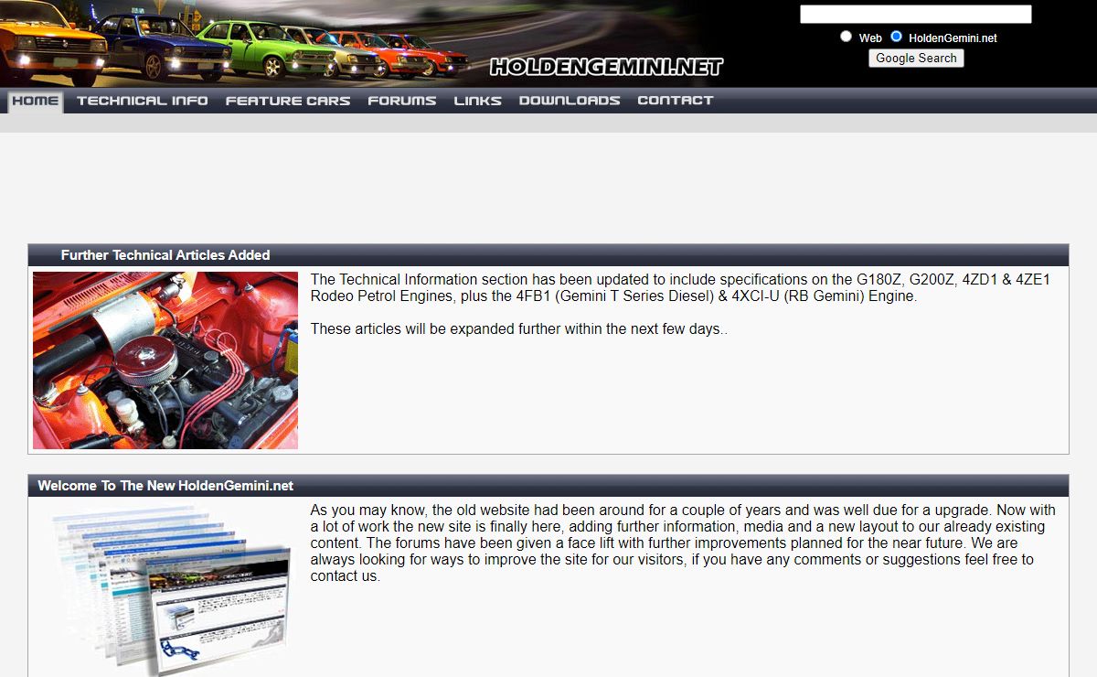 HoldenGemini.net : For Holden / Isuzu Gemini Enthusiasts.