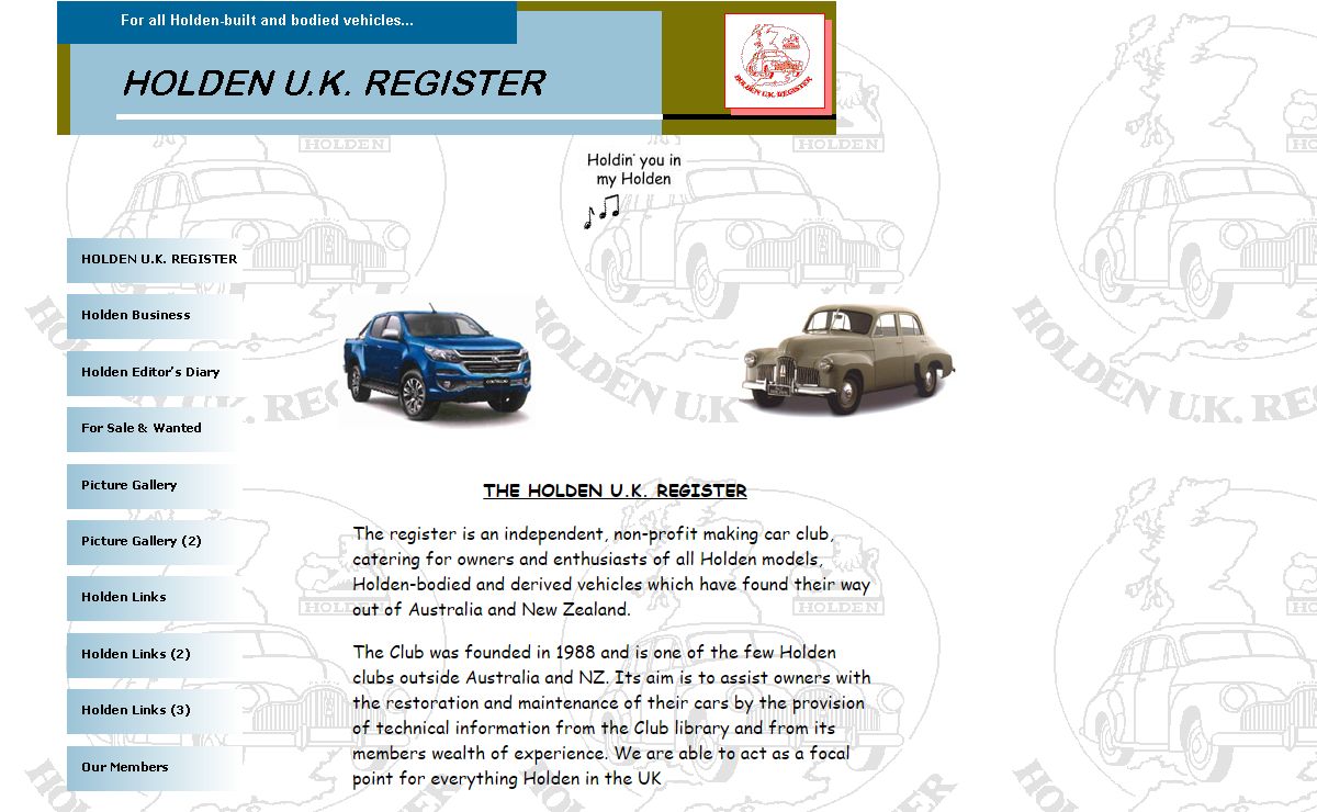 HOLDEN U.K. REGISTER