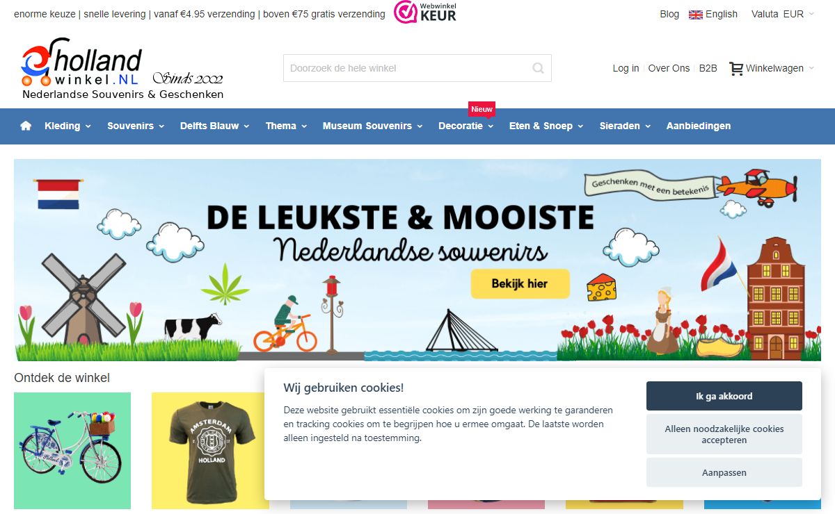De Holland Winkel | Geschenken met betekenis | Souvenirs kopen bij HollandWinkel.NL