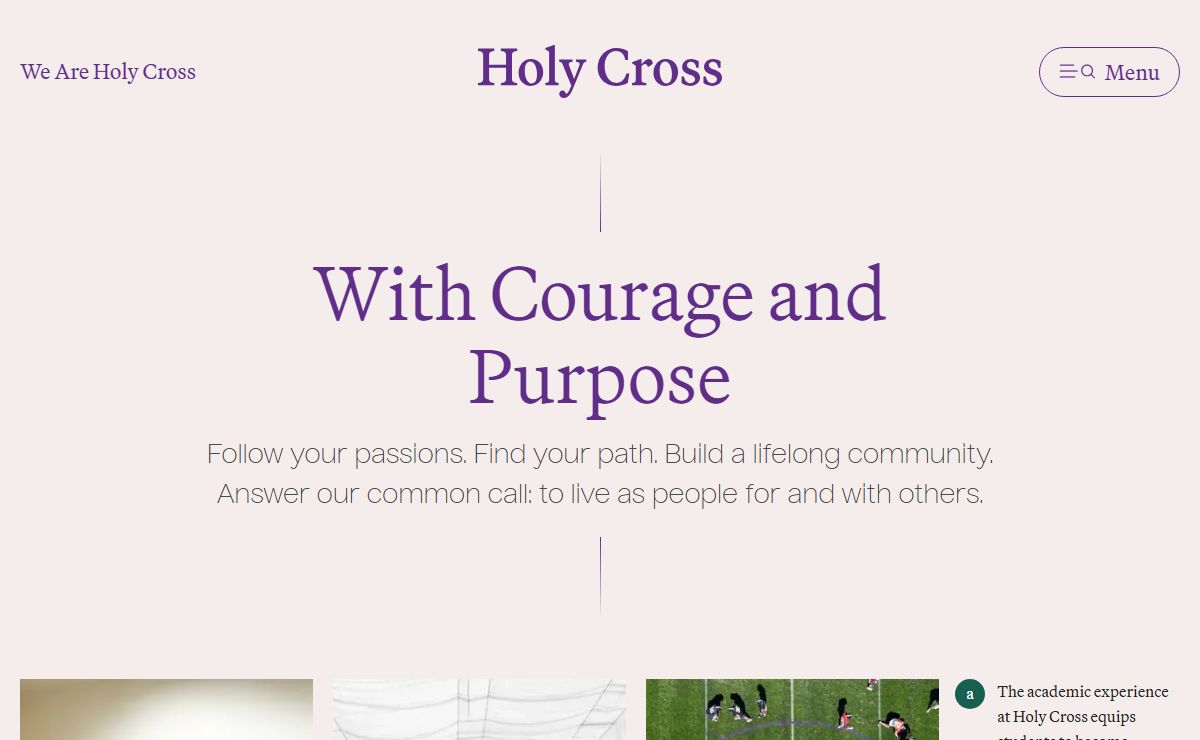 With Courage and Purpose | College of the Holy Cross