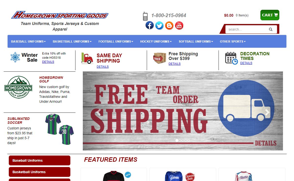 Team Uniforms | Custom Sports Jerseys | Homegrown Sporting Goods