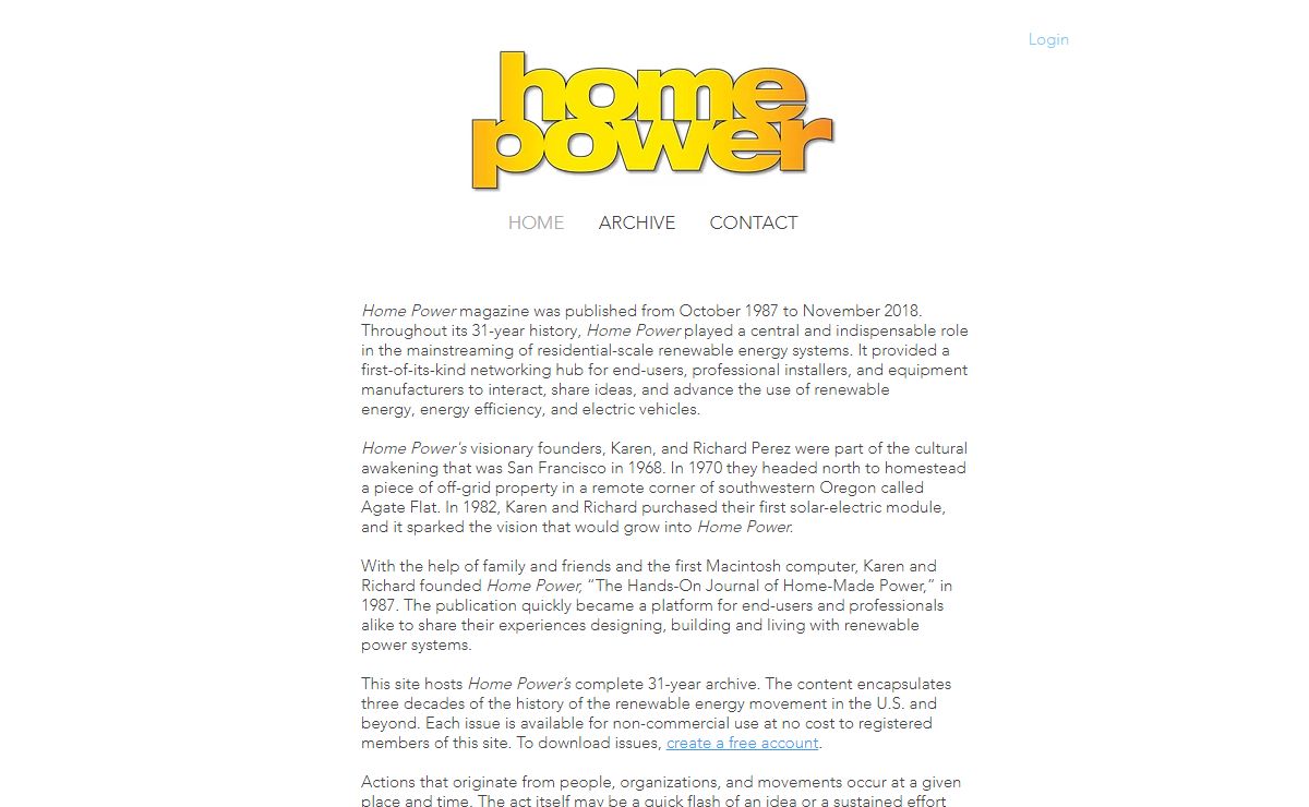 Home Power Magazine | Downloadable Archive | Home