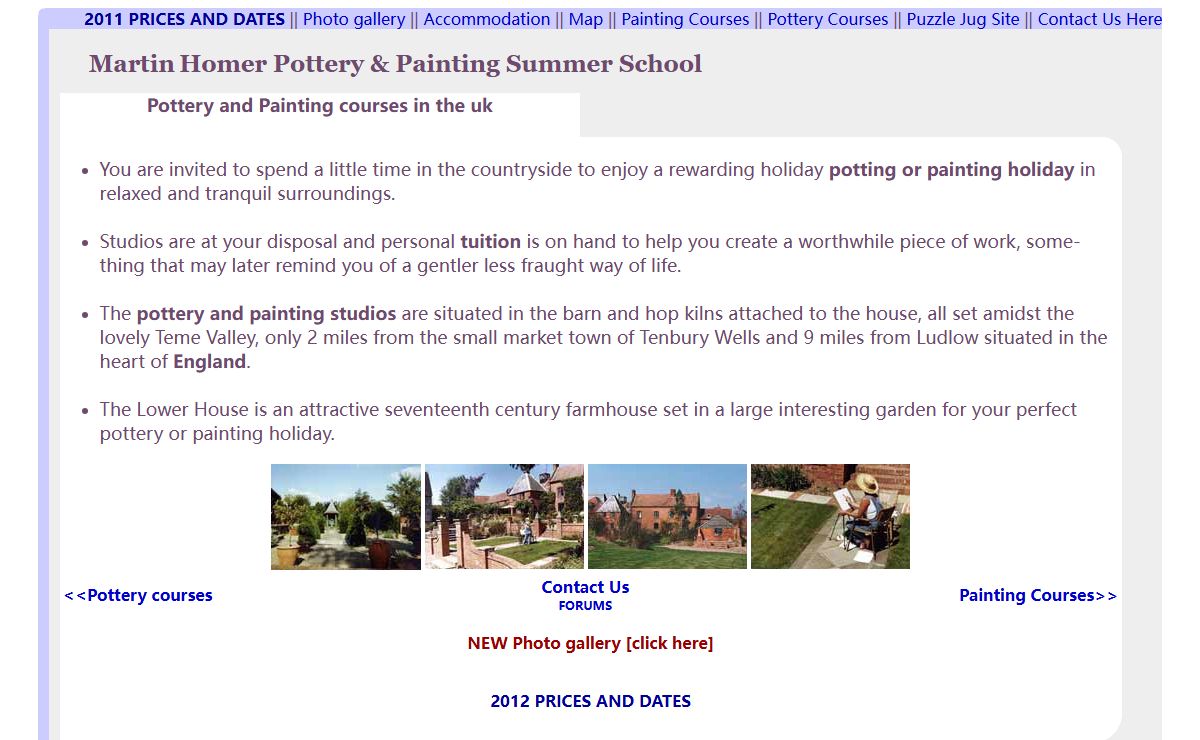 pottery and painting holiday school martin homer worcester course uk england -