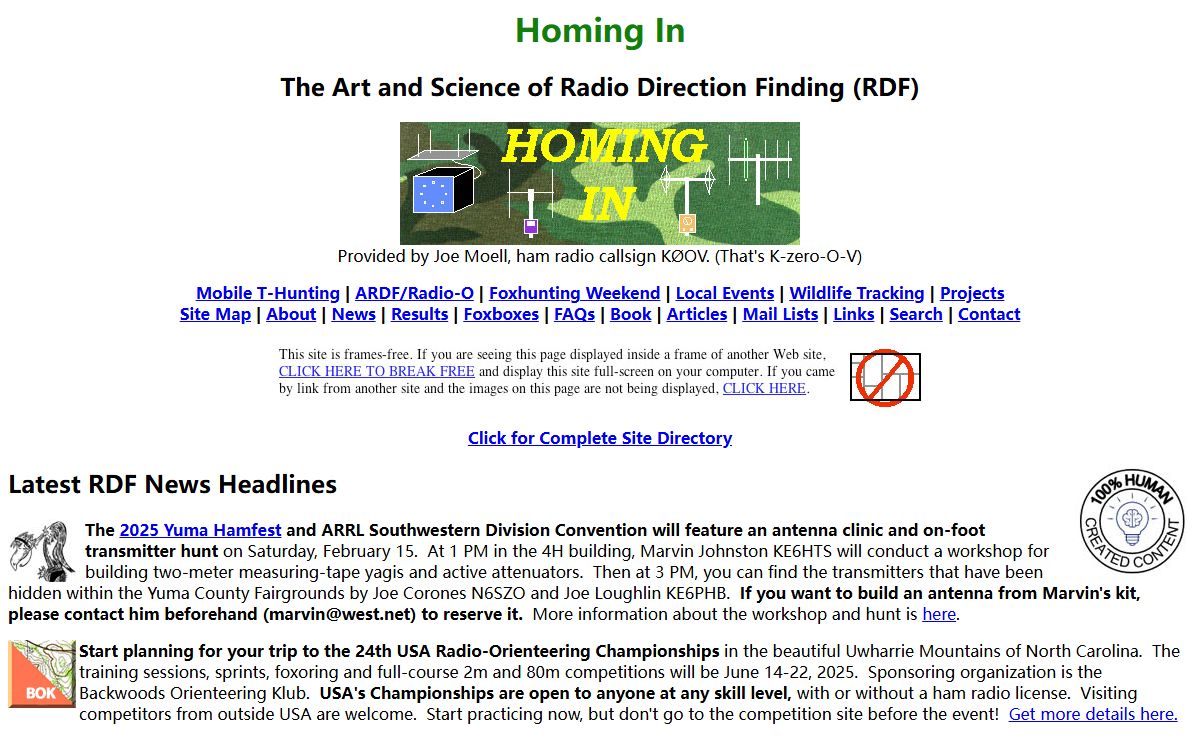 HOMING IN -- Radio Direction Finding, Foxhunting, ARDF
