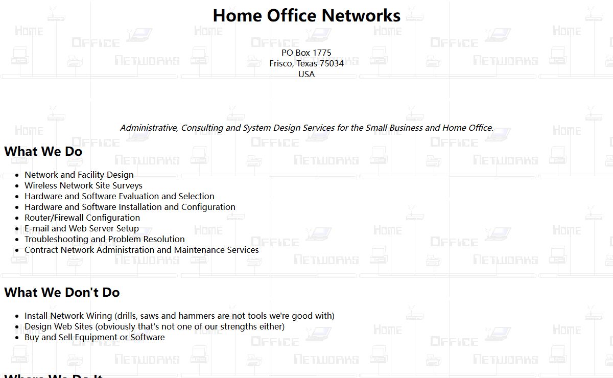Home Office Networks - Products and Services