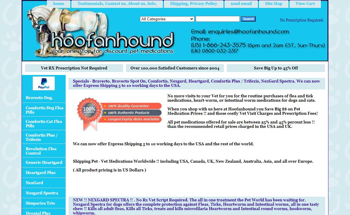 Hoof an Hound Discount Pet Meds, Bravecto, Nexgard, Heartgard |