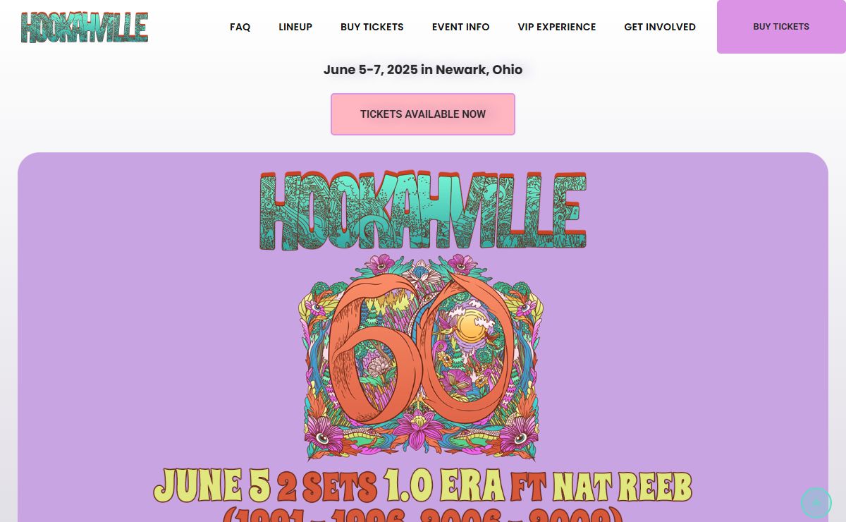 Hookahville Music Festival | Hookahville 60 | June 5-7, 2025 in Newark, Ohio