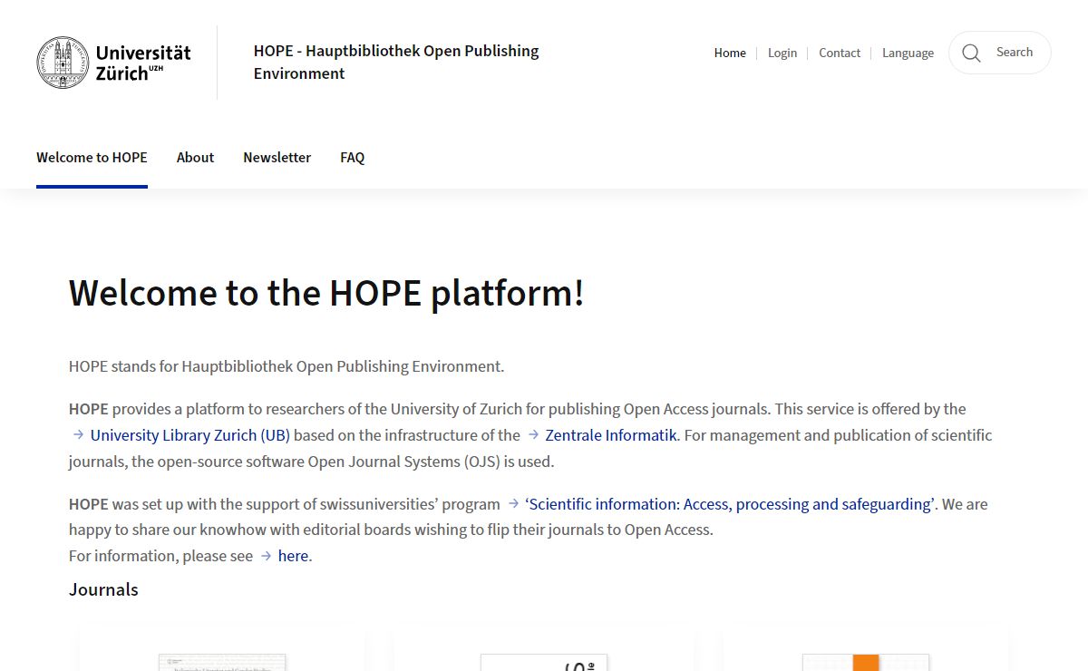 HOPE - Hauptbibliothek Open Publishing Environment