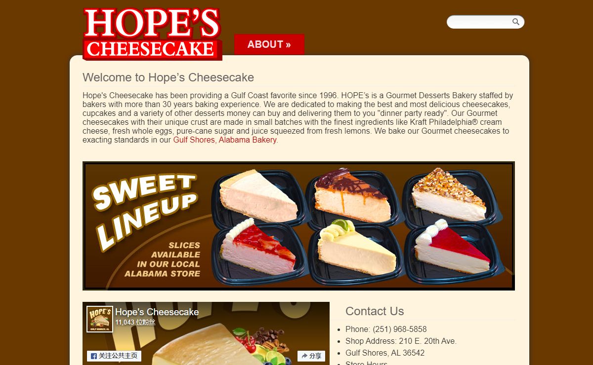 Hopes Cheesecake | The Finest Gourmet Cheesecake in Gulf Shores, Alabama
