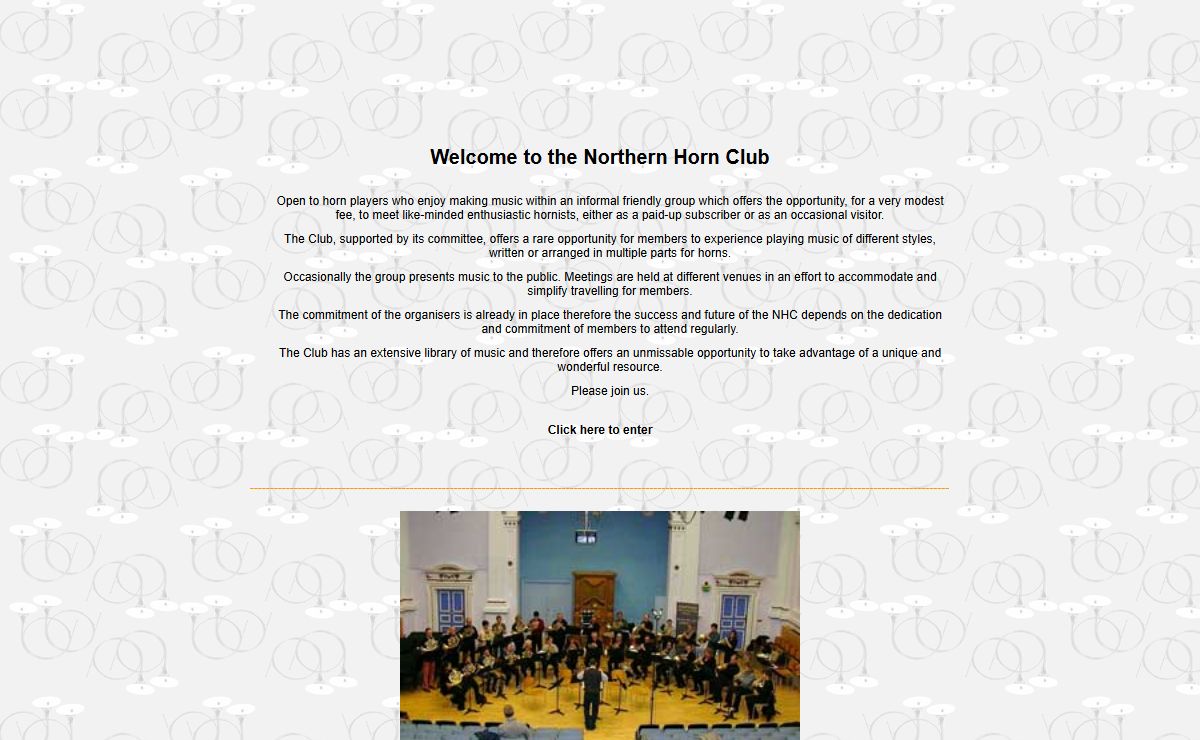 Northern Horn Club front page
