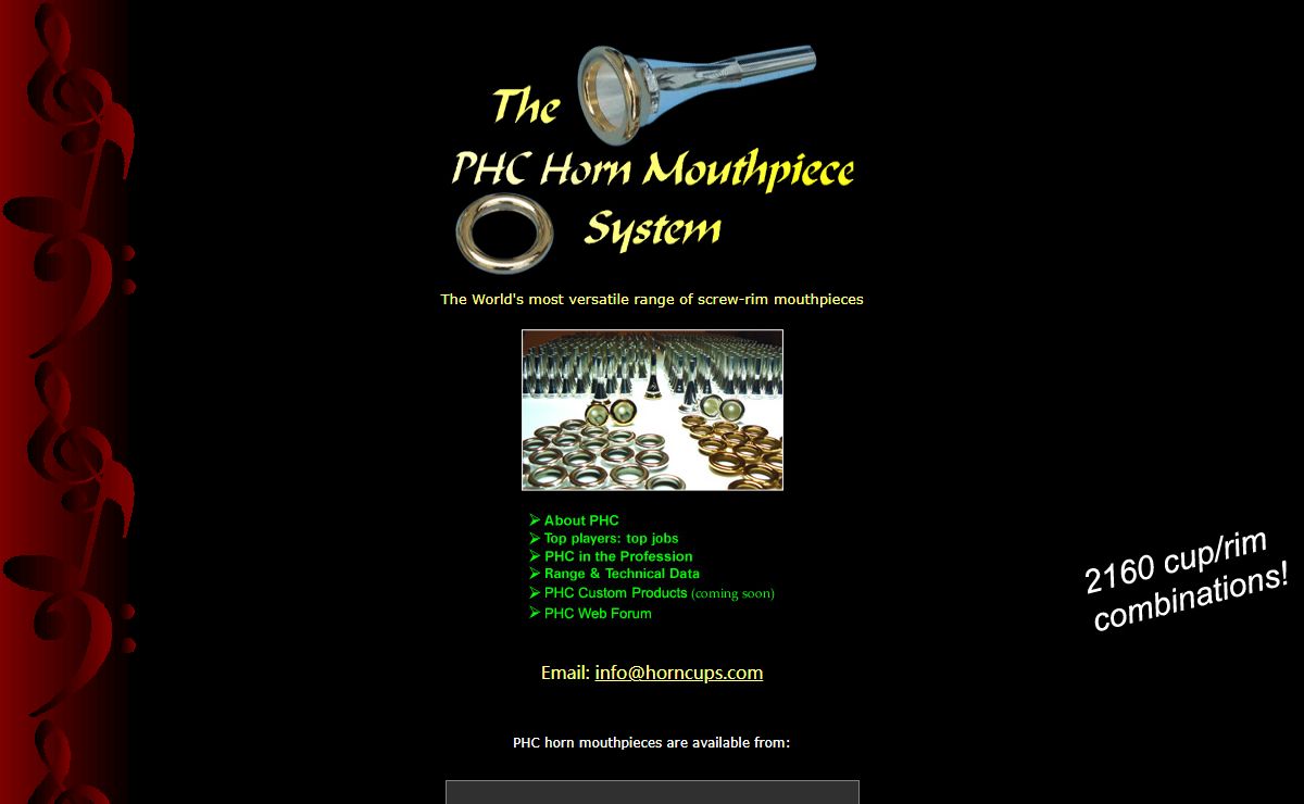 The World's most versatile range of screw-rim mouthpieces - PHC