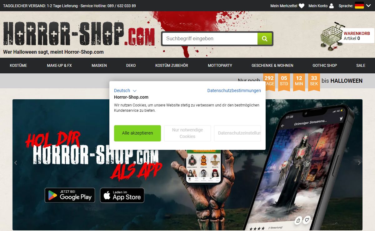 Horror-Shop.com | Halloween Shop für Kostüme, Deko & Horror Masken