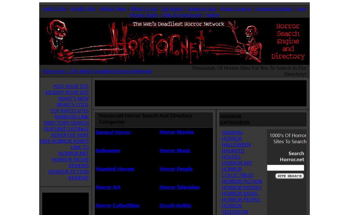 Horror Search and Directory - Horror.net :: The Web's Deadliest Horror Network