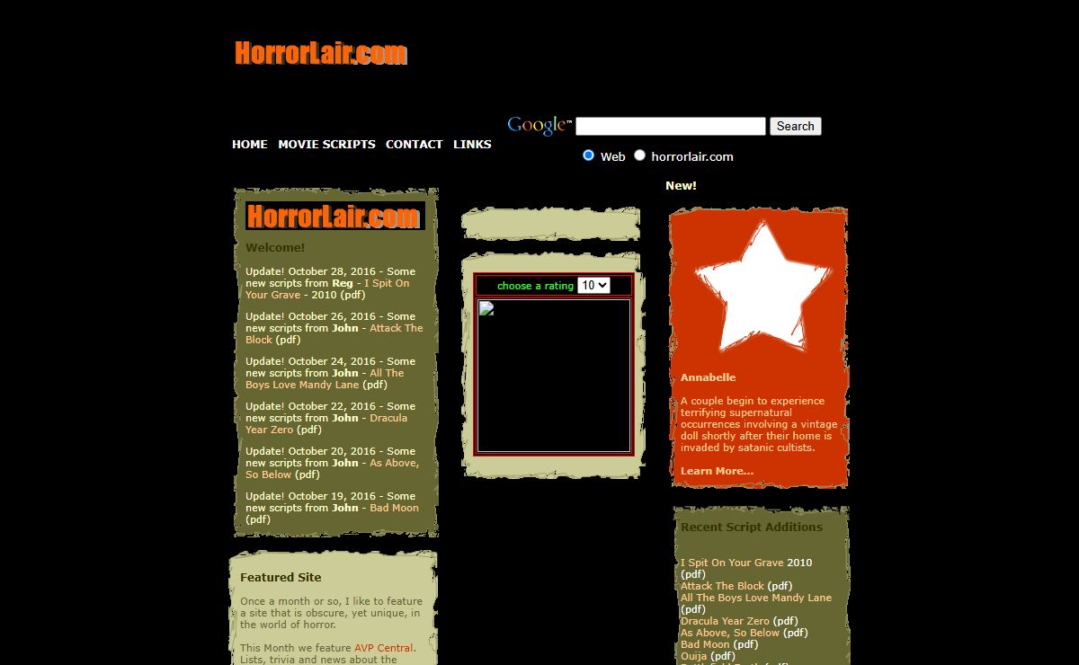 HorrorLair - Horror and Suspense Movie Scripts