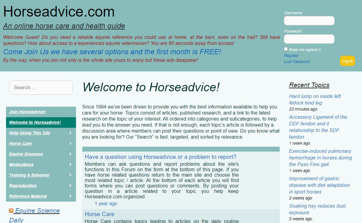 Horseadvice.com – An online horse care and health guide