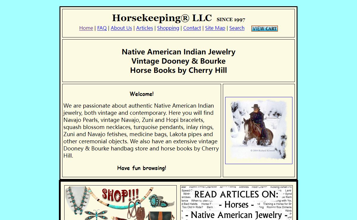 Native American Jewelry, Vintage Dooney & Bourke, Horse Books by Cherry Hill