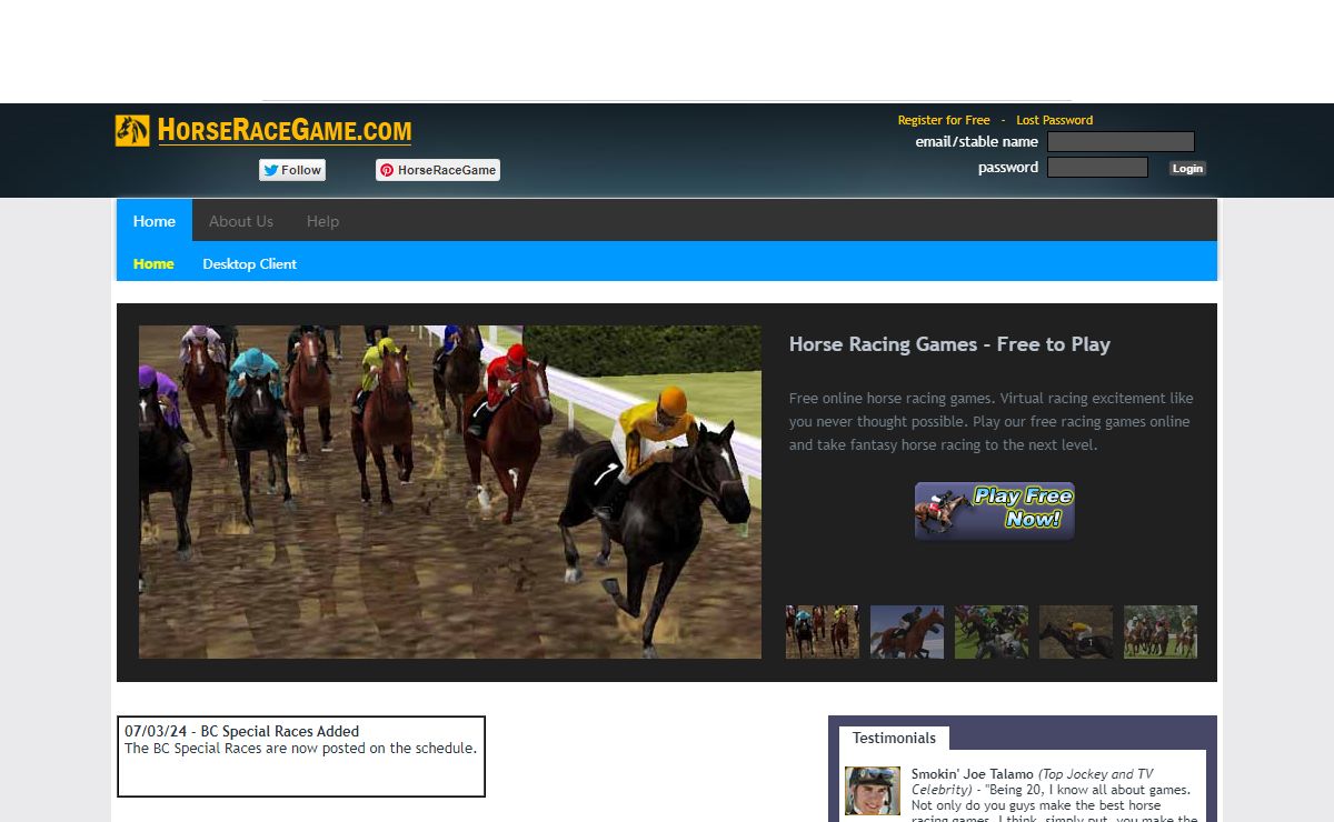 HorseRaceGame.com - Play Free Virtual Horse Race Game Online