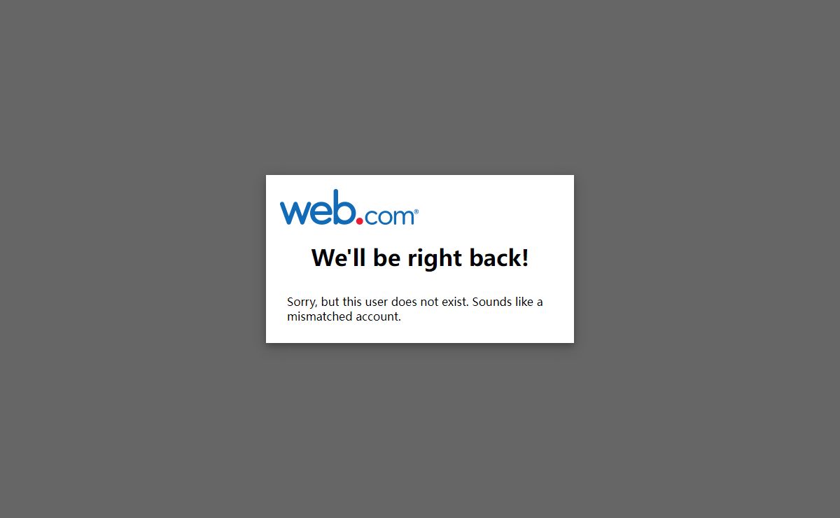 Web.com | Scheduled Maintenance