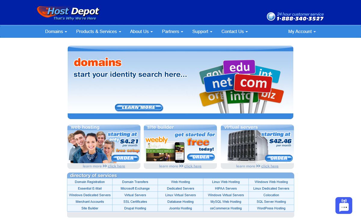 Host Depot - Domain Names, Web Hosting, E-Mail, Microsoft Exchange, Dedicated Servers, Virtual Servers