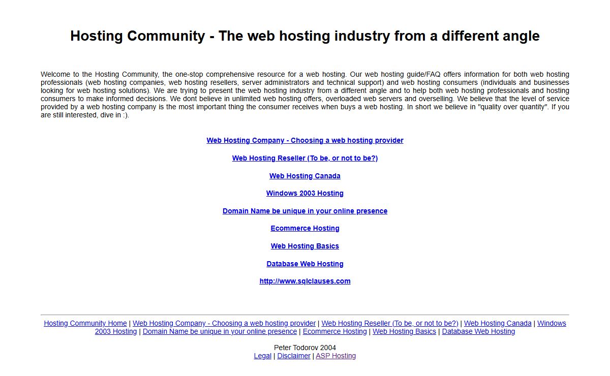 Hosting Community - The web hosting industry from a different angle