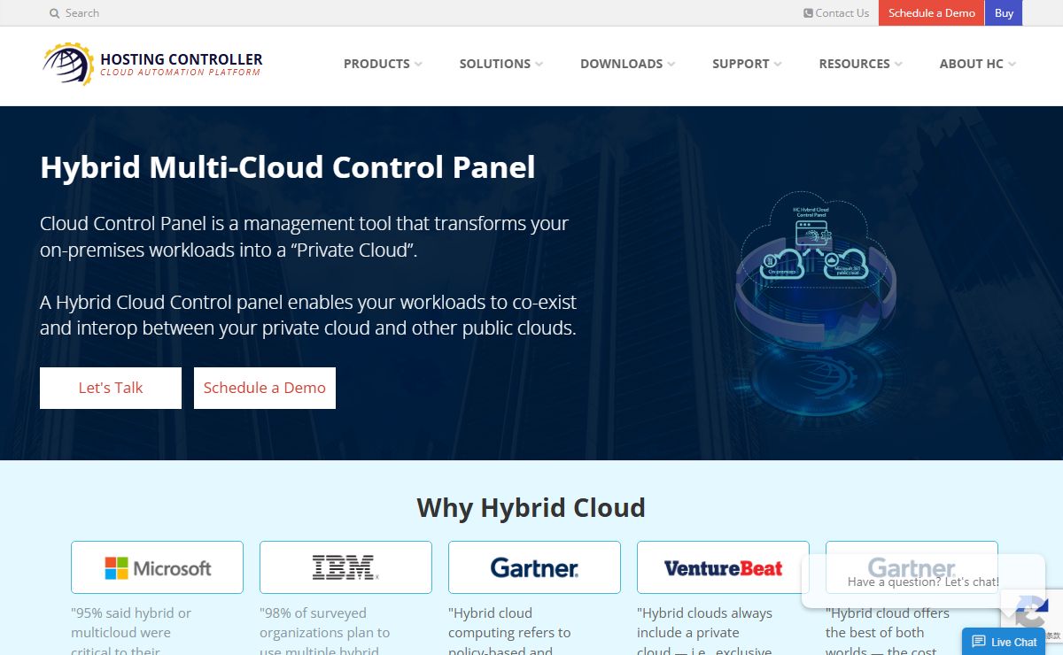 Hosting Controller - On-premises and Hybrid Cloud Automation Solutions and Management Tools