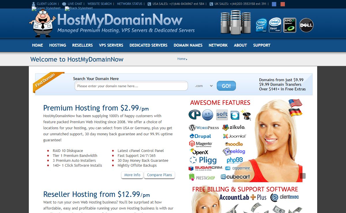 Premium Web Hosting, Reseller Hosting, Managed VPS Servers and Managed Dedicated Servers, Datacenters in the USA and Germany | HostMyDomainNow