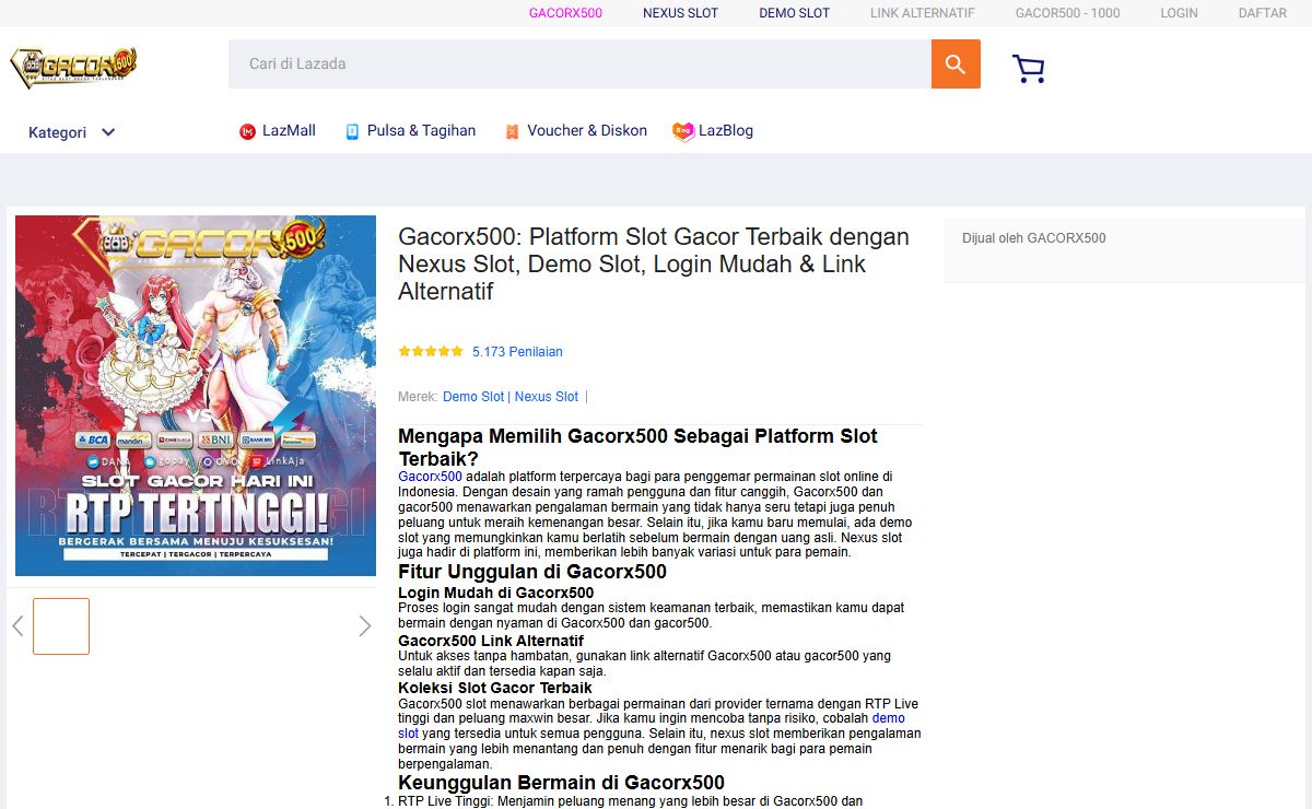 Gacorx500: Platform Slot Gacor Terbaik dengan Nexus Slot, Demo Slot, Login Mudah & Link Alternatif
