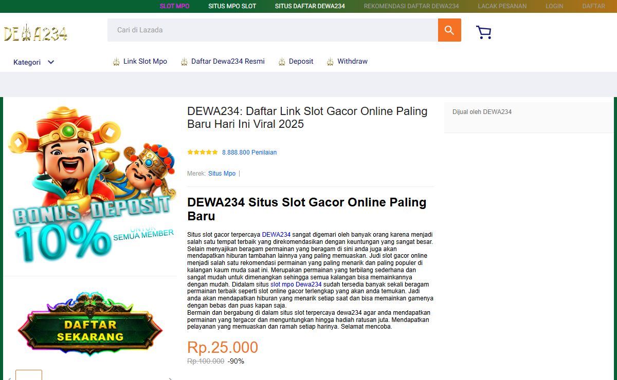 DEWA234: Daftar Link Slot Gacor Online Paling Baru Hari Ini Viral 2025