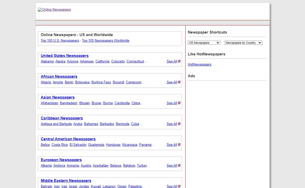 HotNewspapers - Worldwide Online Newspapers