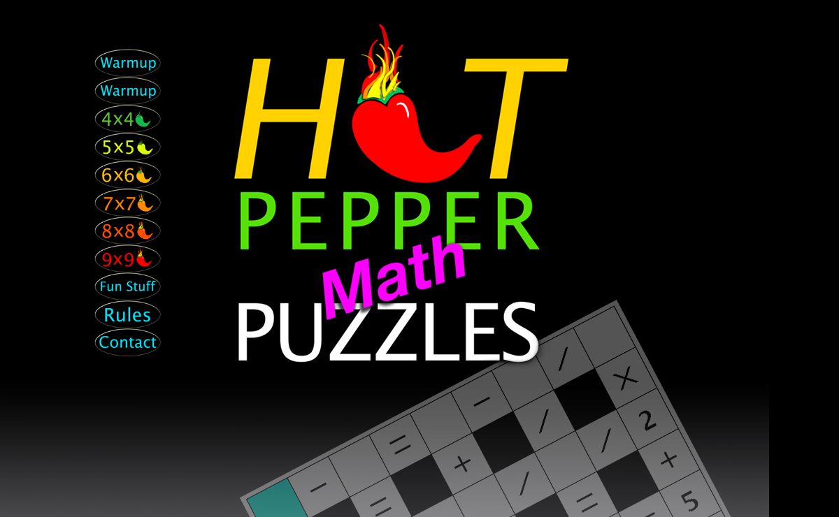 Hot Pepper Puzzles are fun and addictive math games that you can play anywhere