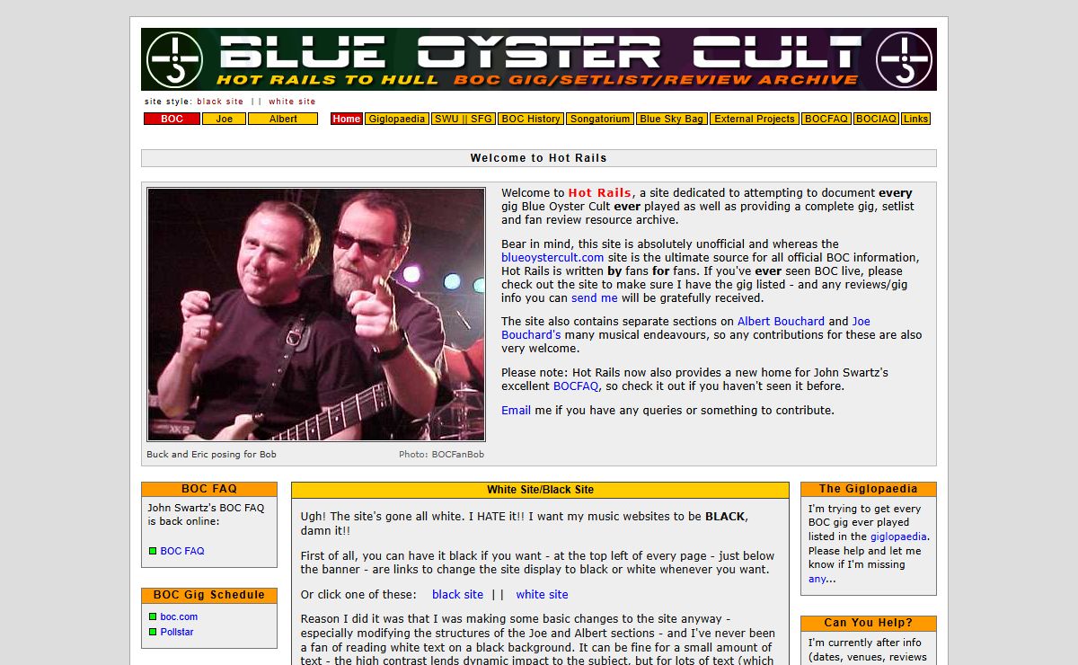 Hot Rails: Blue Oyster Cult Gig, Setlist and Review Archive
