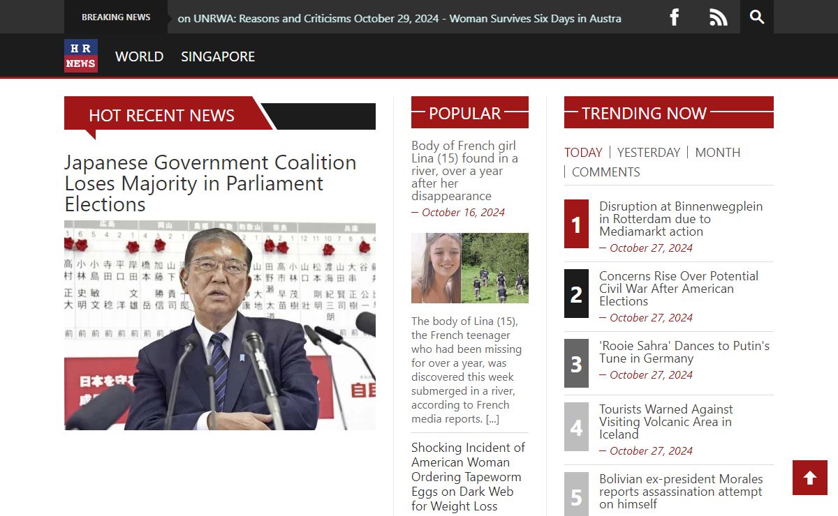 All the world breaking news are on Hot Recent News