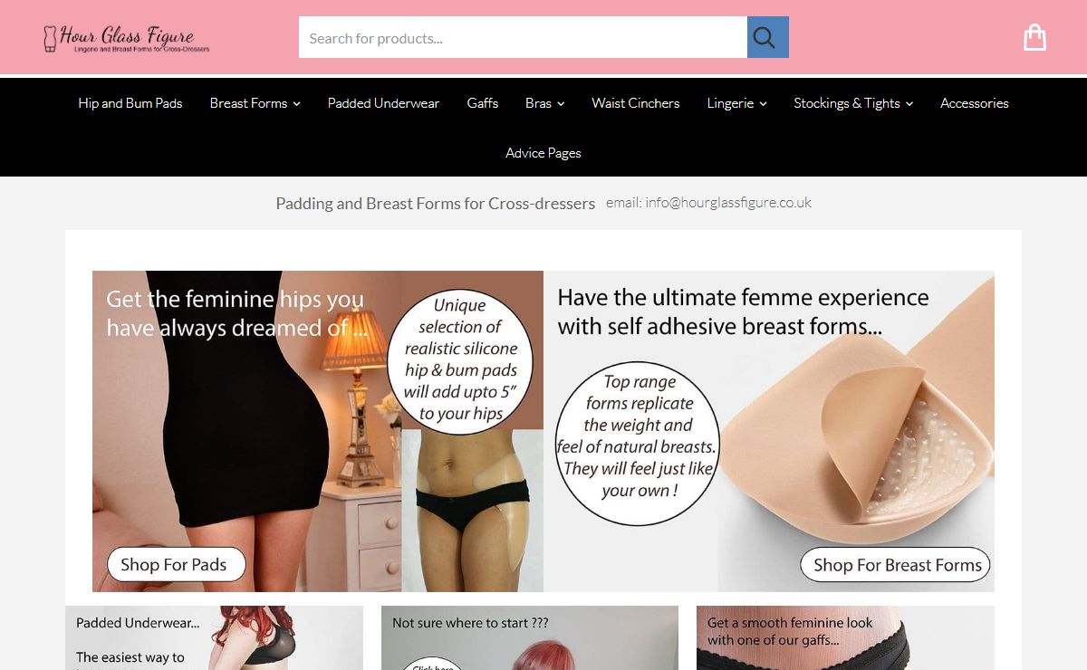 Breast forms and Hip Padding for Cross-Dressers | HourGlassFigure.co.uk