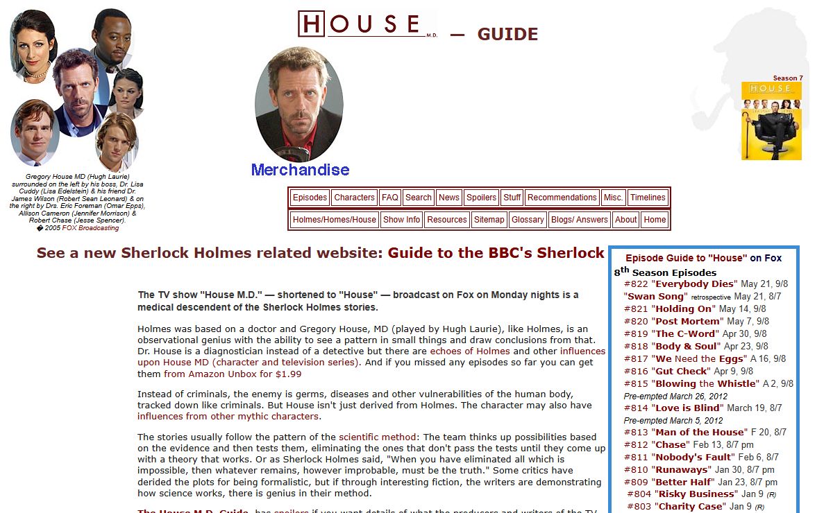 House M.D. Guide: Fox TV Show Episodes, Characters, Quotes, DVDs