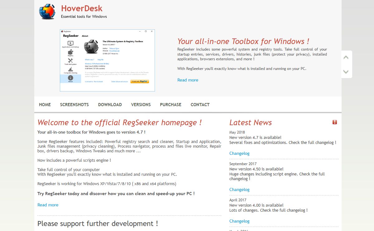HoverDesk - Official RegSeeker homepage