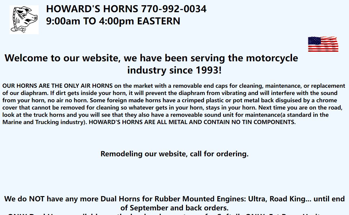 Howard's Horns Home Page, motorcycle air horns, air horns