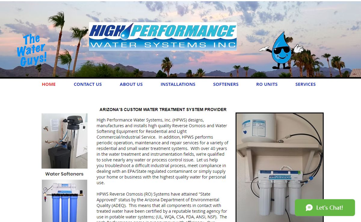 High Performance Water Systems|Reverse Osmosis|Water Softeners|Yuma, Arizona