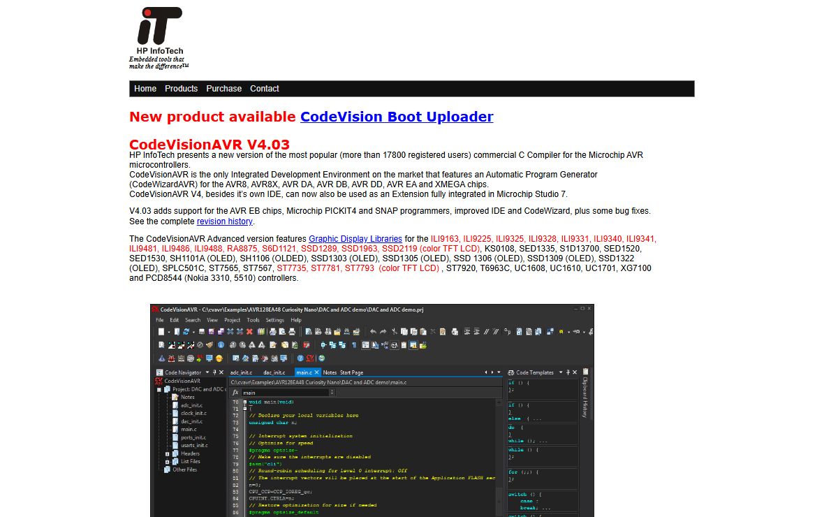 HP InfoTech - CodeVisionAVR C Compiler