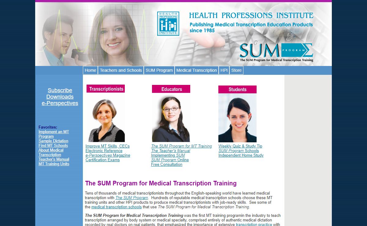 HPI - Medical Transcription, Transcriptionist Training