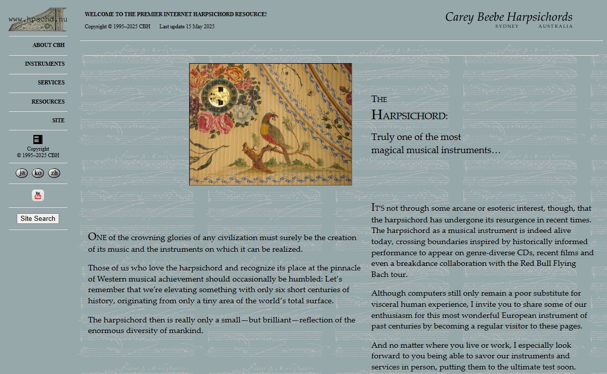 CBH Carey Beebe Harpsichords Australia — Global Harpsichord Technology