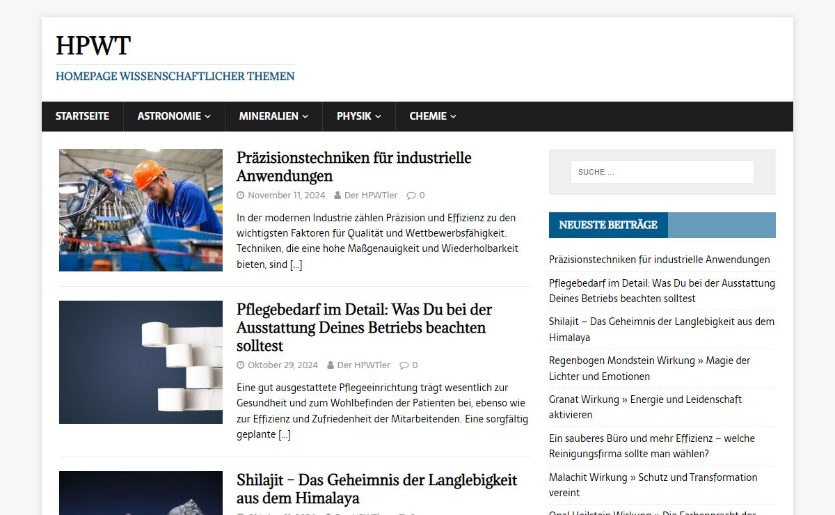 HPwT - Homepage wissenschaftlicher Themen