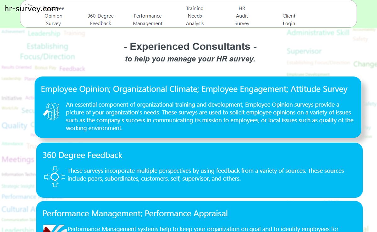 HR-Survey; Human Resources Surveys on the Internet; Resources and Tools