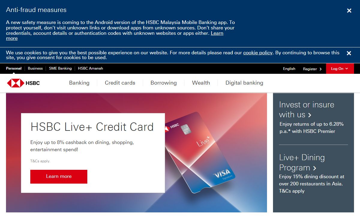 HSBC Malaysia - Credit Cards, Deposits, Loans